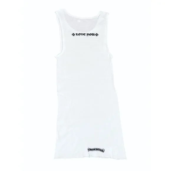 Chrome Hearts New Love You White Ribbed Tank Under Shirt Large - Picture 2 of 4